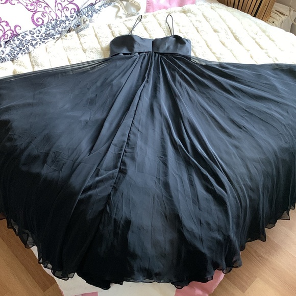 Vtg 60's black sheer chiffon full circle babydoll swing dress XS S - Picture 5 of 15